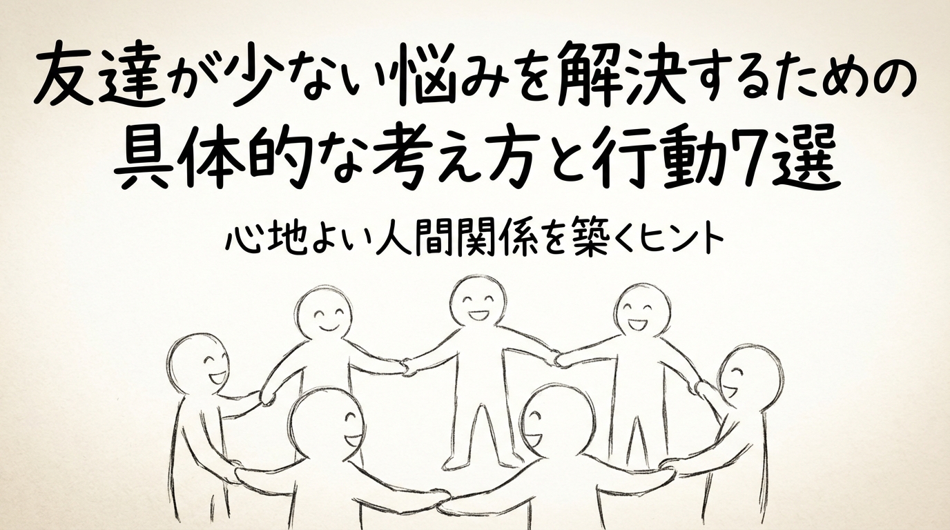 友達が少ない悩みを解決するための具体的な考え方と行動7選