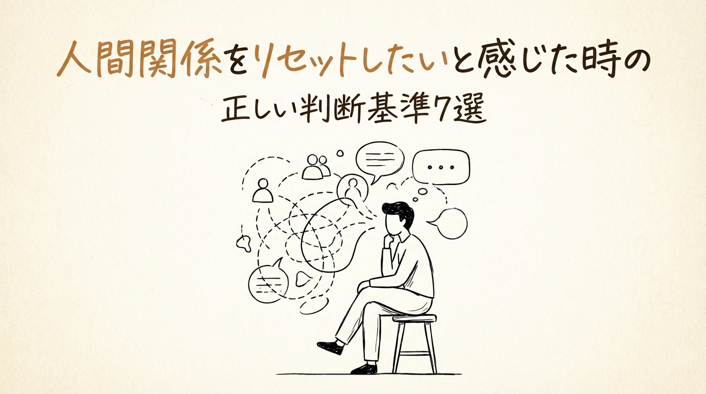 人間関係をリセットしたいと感じた時の正しい判断基準7選